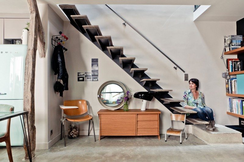 design d'intérieur moderne paris artisant escalier bois contemporain 