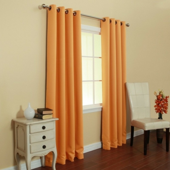 rideaux design orange vif