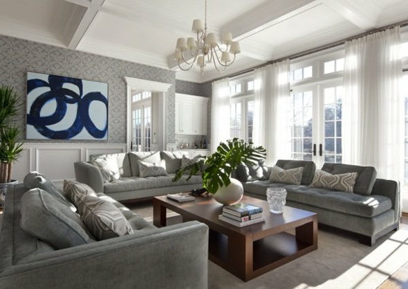 salon moderne decoration elegante gris