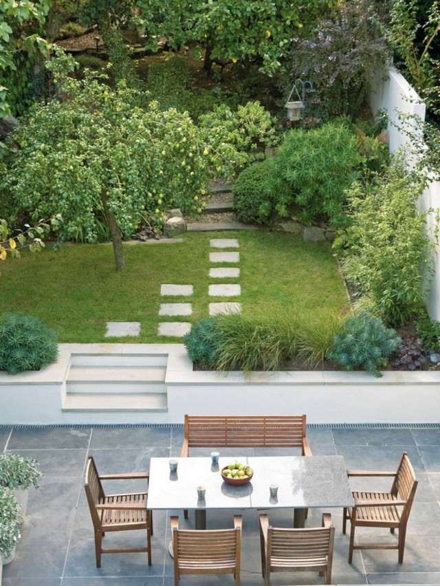 aménagement jardin moderne fourni 3 niveaux