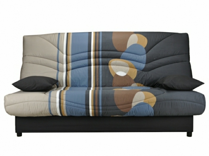 pratique lit moderne design pas cher clic clac canapé-lit tout confort avec coffre