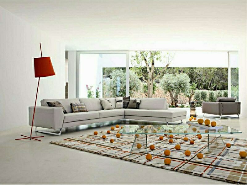 canapé d'angle roche bobois idée lampe design orange tapis de salon tapis de sol