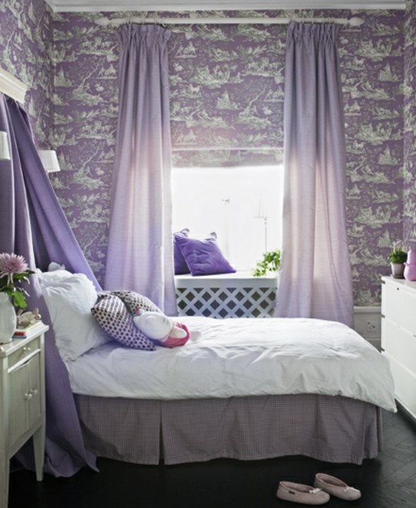 chambre petite fille violet