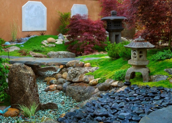 coin rocaille jardin zen