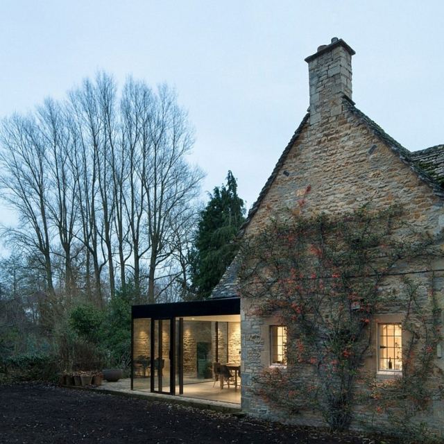 cottage anglais extension moderne verre
