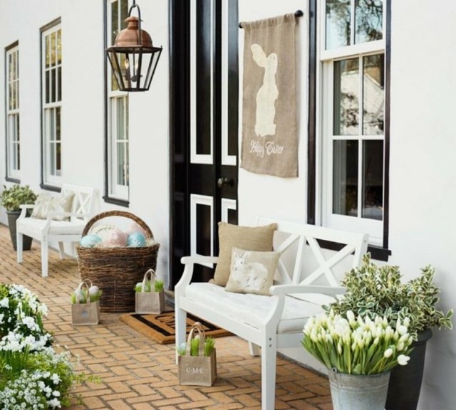 decoration terrasse shabby chic paques
