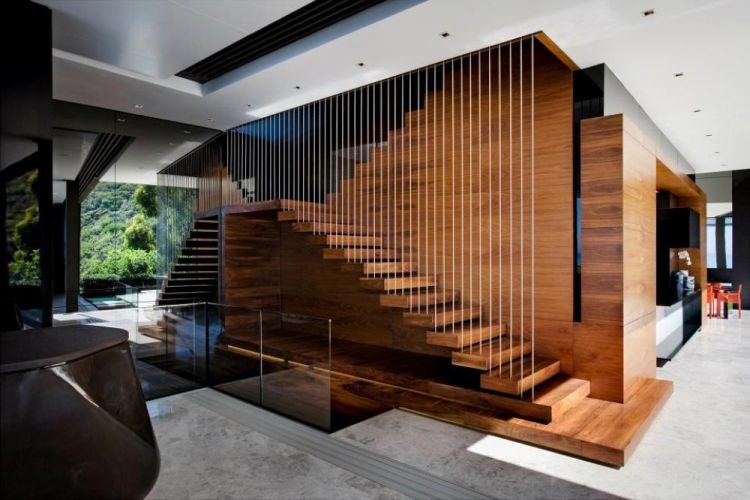 escalier grande espace bois et design appart maison idée