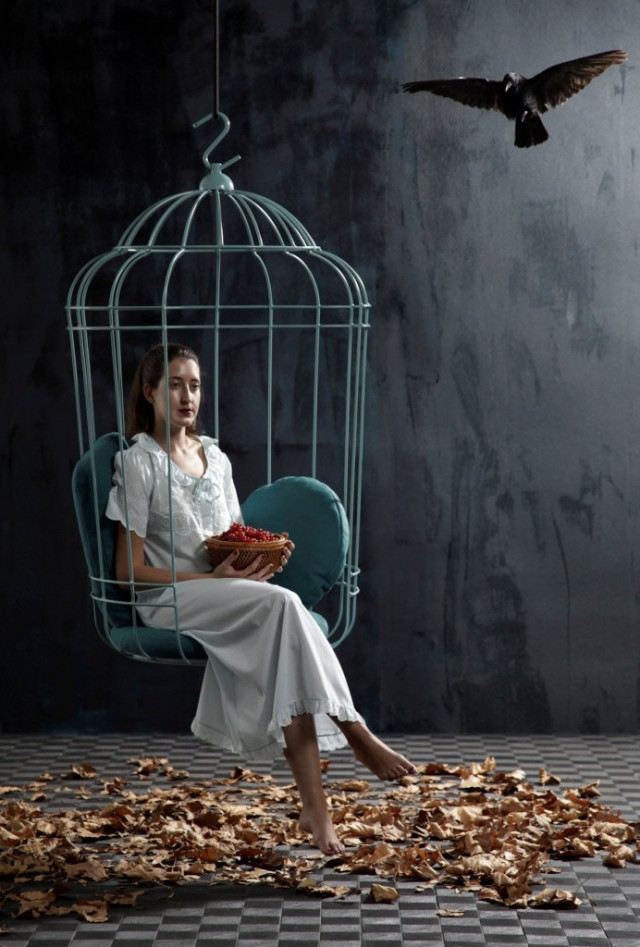 chaise type cage moderne lisa klappeI designer jeune moderne cage oiseau
