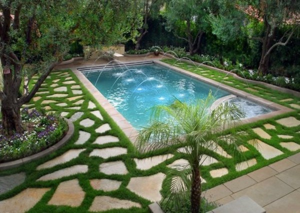 idee deco interessante jardin piscine