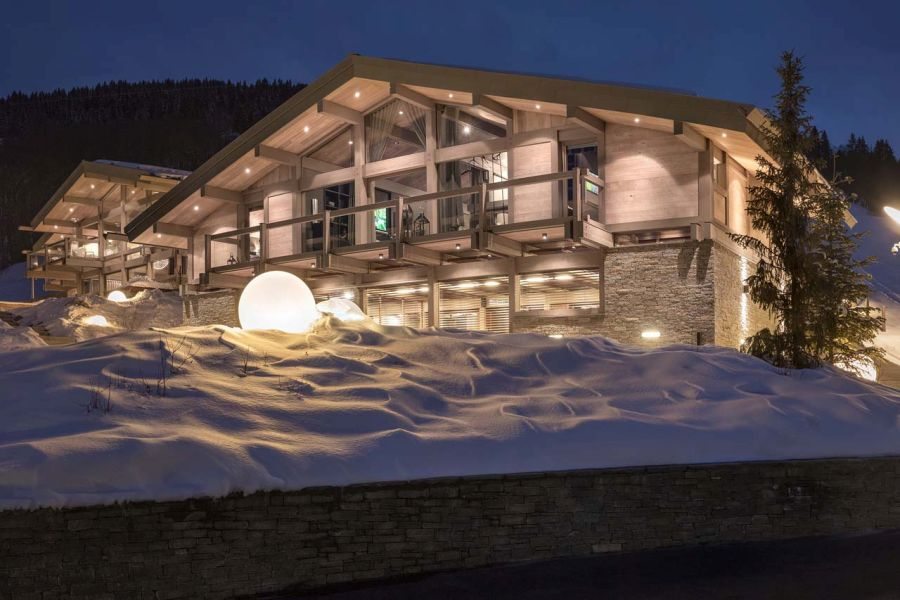 mont blanc ski chalet luxe location megève centre cher design stylé neige sapin