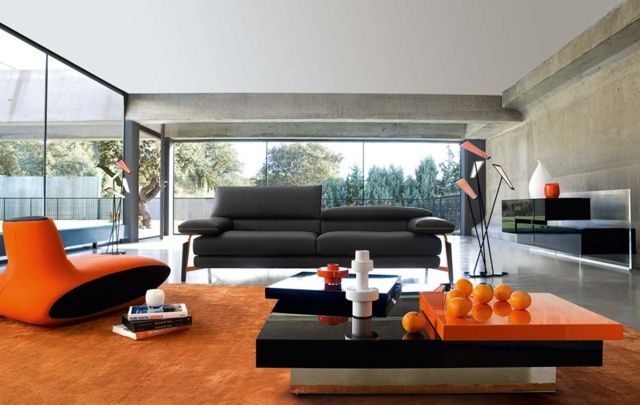 meuble salon design oranges