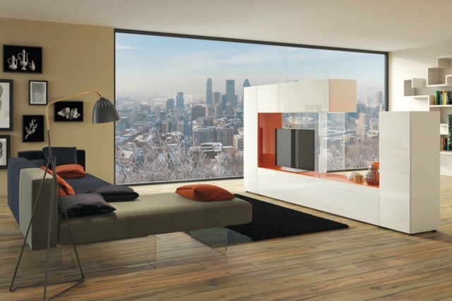 meuble TV contemporain vue panoramique