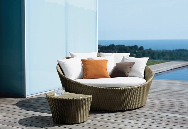 salon de jardin design moderne dedon confort design d'extérieur canapé de jardin coussins orange