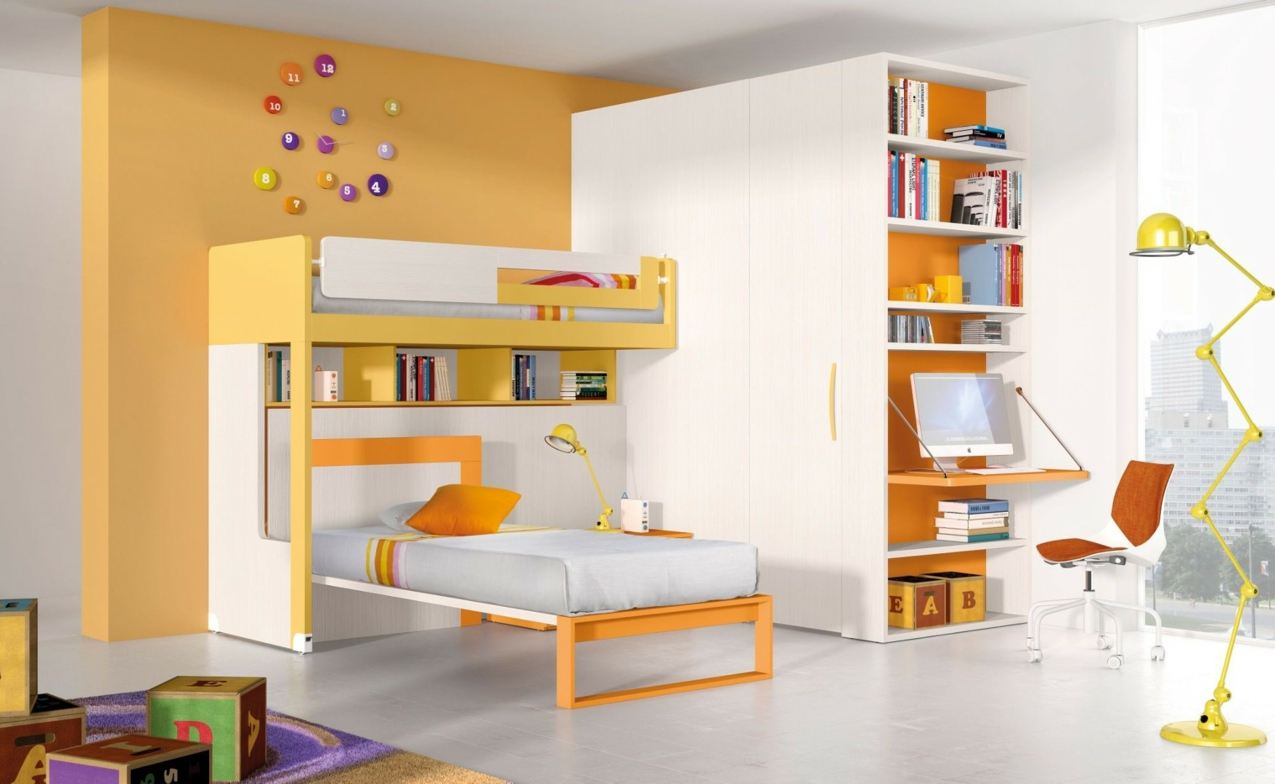 peinture chambre enfants orange