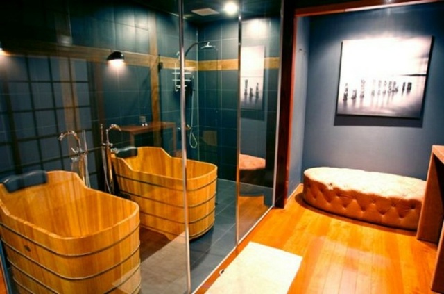 salle bain zen  baignoires traditionnelles doubles
