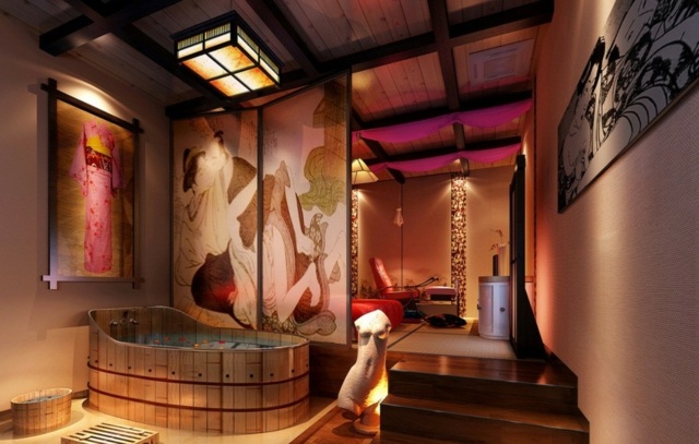 salle bain zen traditionnelle peintures