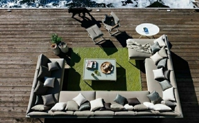 idée mobilier terrasse canapé en résine tressée très moderne de dedons aménagement original