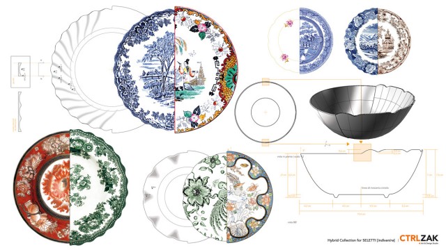 hybride moderne service en porcelaine assiettes design ctrlzak seletti studio artistique