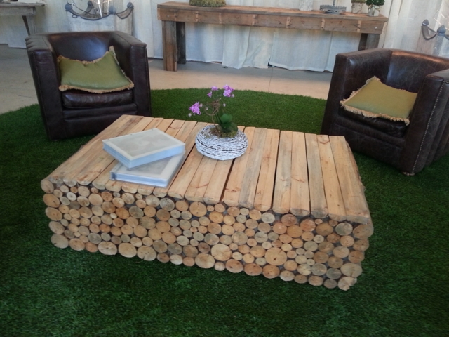 table de jardin en bois design contemporaine idée originale salon de jardin