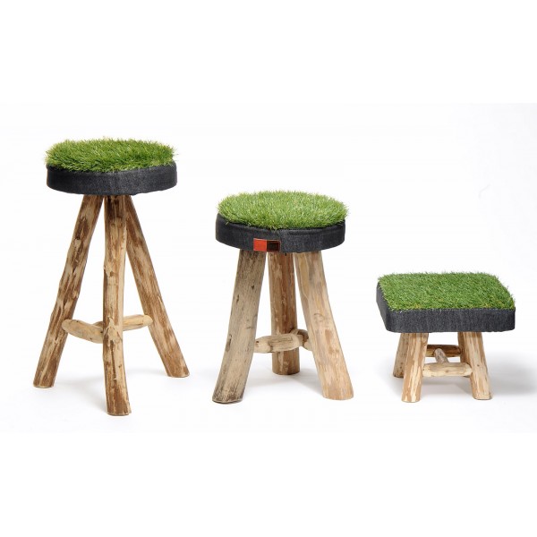 tabouret design green grass bois eucalyptus assise pelouse synthetique recyclee-taille-xl