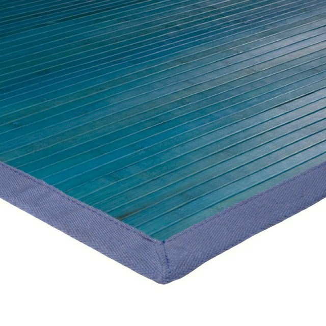 tapis design bambou bleu moderne design tapis du salon