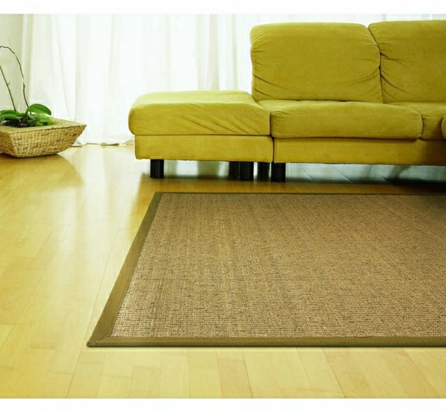 tapis design tapis coco naturel mange couleur jaune beau écolo
