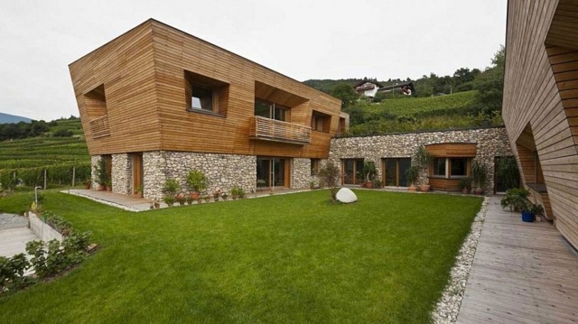 villa design House Brunner contraste matériaux