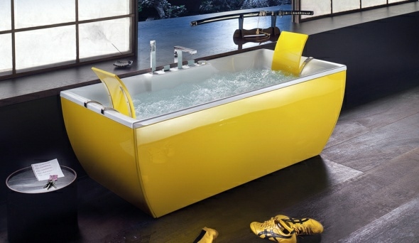 baignoire ultra moderne jaune