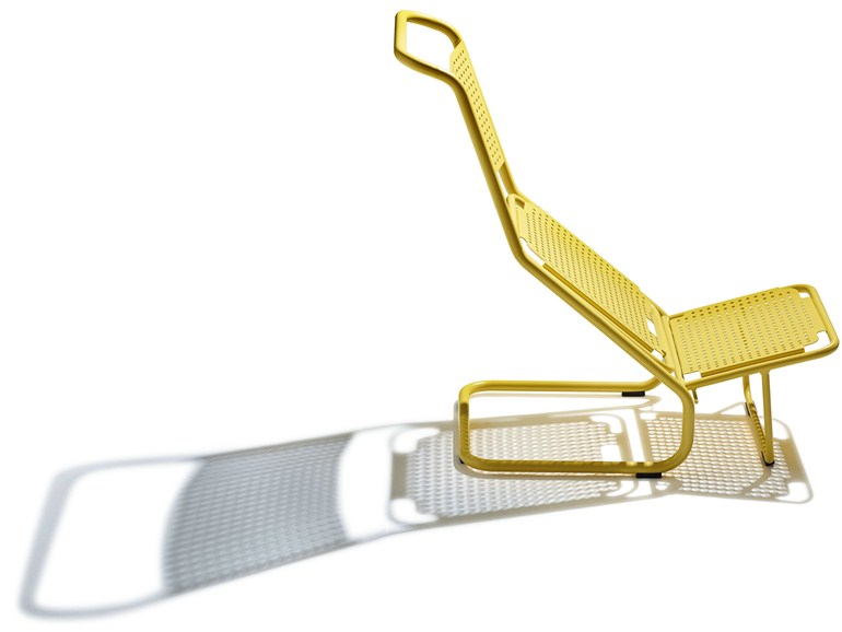chaise en acier jaune jardin design modulable super cool designer Björn Dahlström 