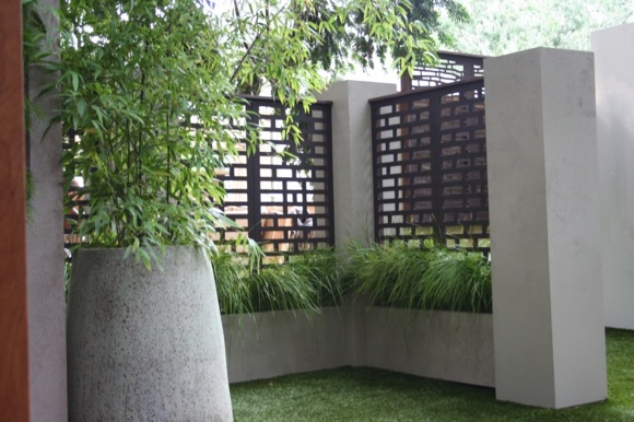 cloture jardin design bambou
