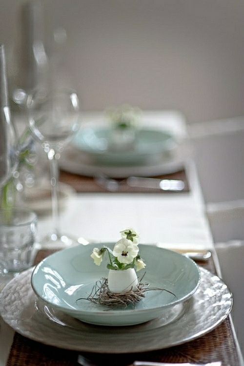 décoration scandinave Pâques déco de table minimaliste originale