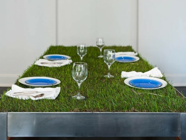déco table pelouse authentique