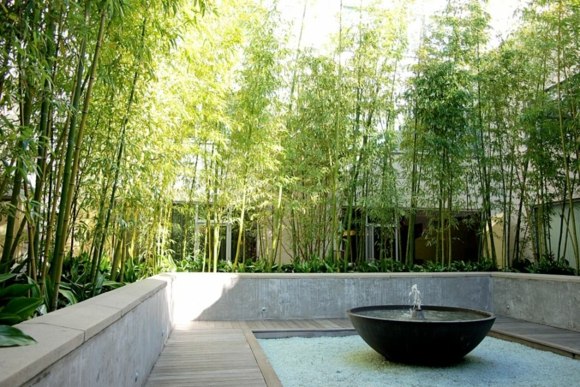 bambou déco jardin fontaine