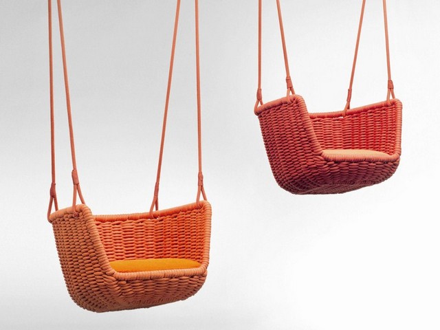 fauteuils suspendus de jardin Paola Lenti Collection Aqua colorés