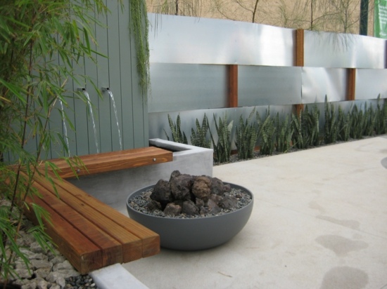 fontaine eau jardin moderne