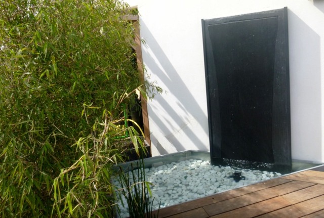 fontaine jardin mur eau ardoise zinc Olivier JOANNIN