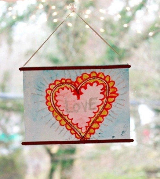 saint valentin enfant idée originale coeur papier dessin 
