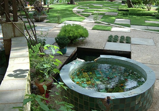 jardin moderne bassin eau