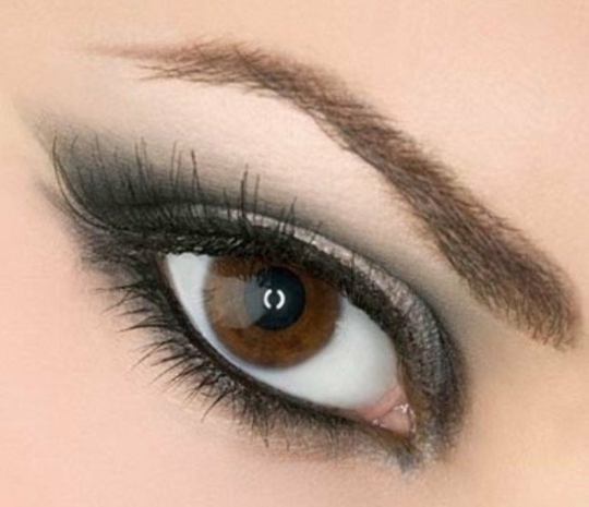 maquillage nuances grises yeux marrons