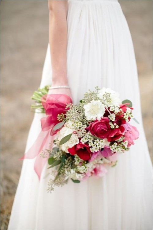 mariage romantique bouquet couleur rose