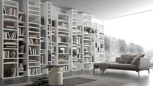 meuble bibliothèque aspect contemporain
