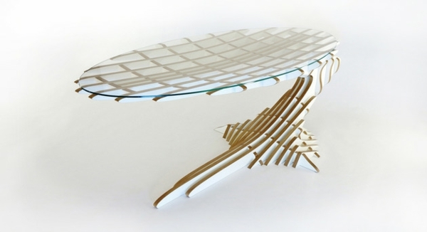 meuble design bureau recouvert verre