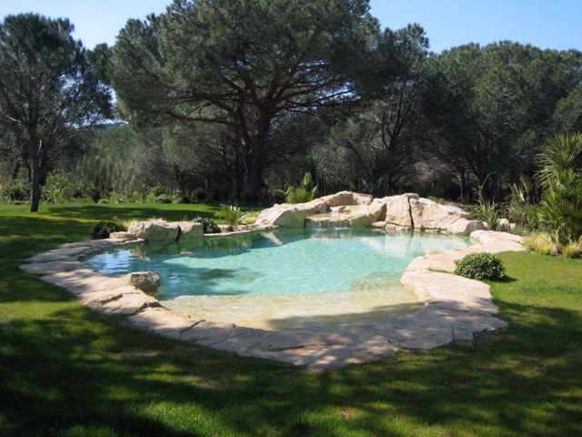 piscine intégrée paysagée naturelle idée jardin aménagement