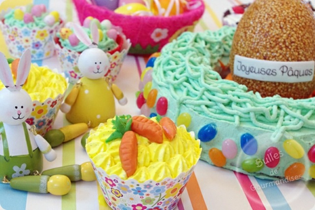 idée paques repas original coloré enfant marrant dessert et gâteau de paques