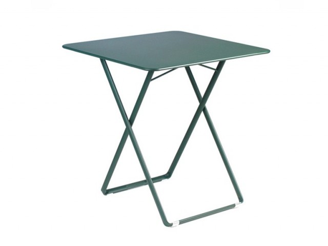 table de jardin pliante métal bleu vert design