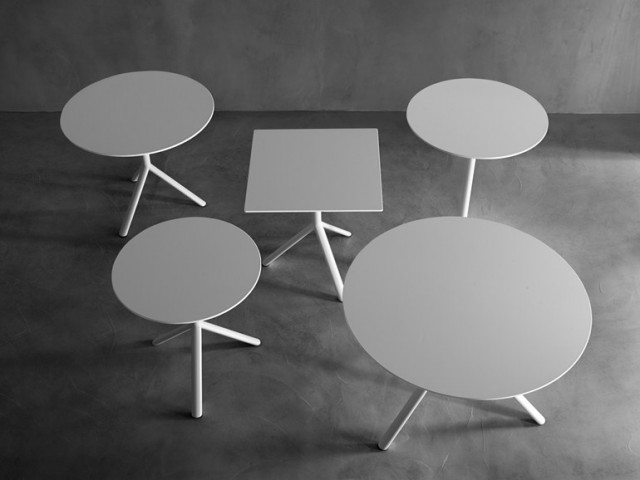extérieur design table de jardin design métal pliante grise carrée ronde grande petite