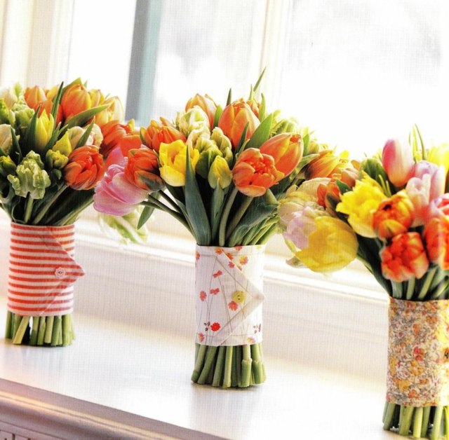 bouquets tulipes differentes couleurs