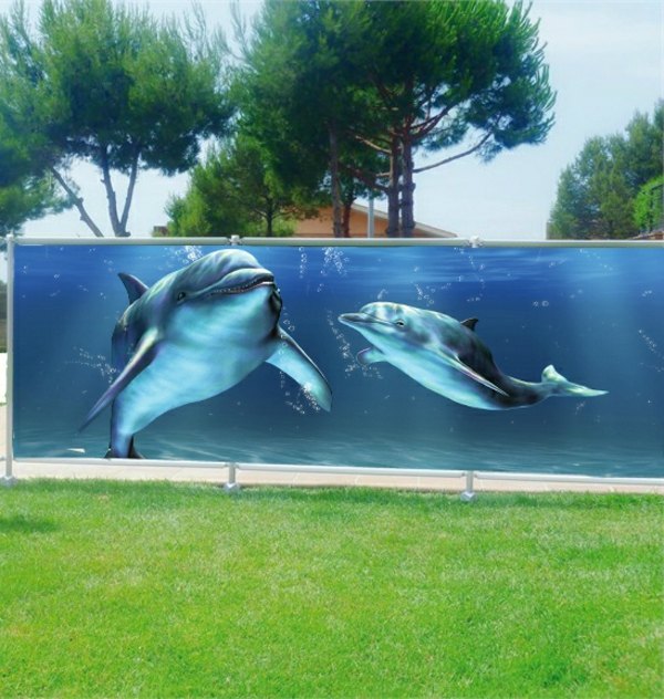 toile jardin daulphins décoratif brise vue 