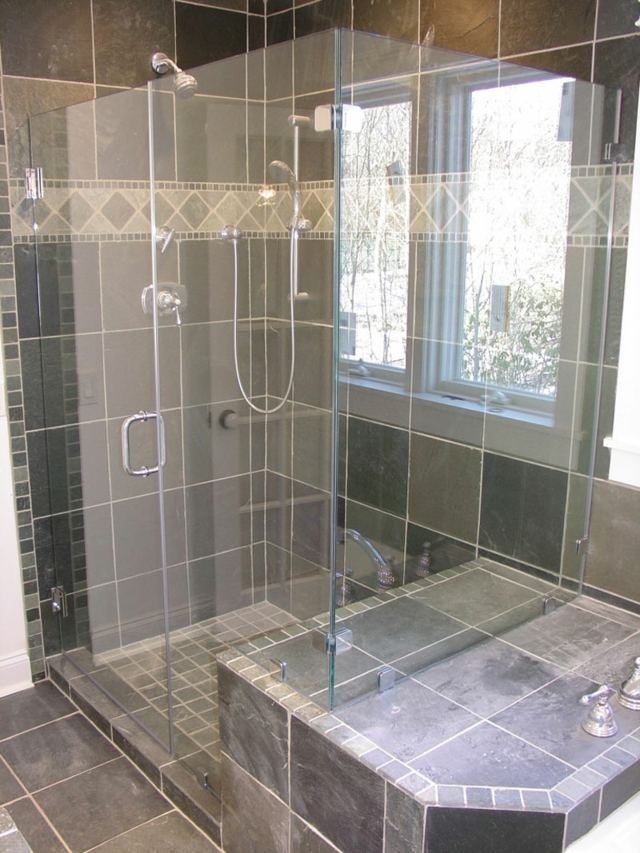 salle de bain moderne design cabine de douche en verre salle de bain idée leroy merlin