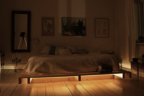 chambre coucher romantique lit lumiere